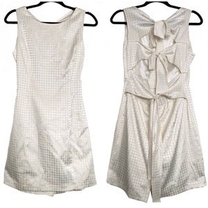 C. Luce Triple Bow Tie Cut Out Back White Dress